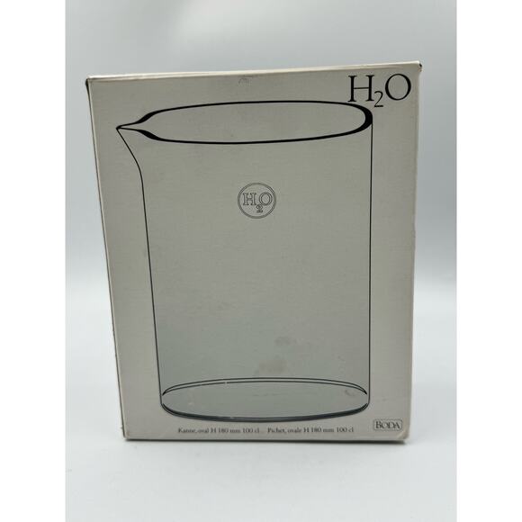 Boda Made in Sweden H2O Clear Glass Pitcher NWT Handmade - Picture 2 of 10
